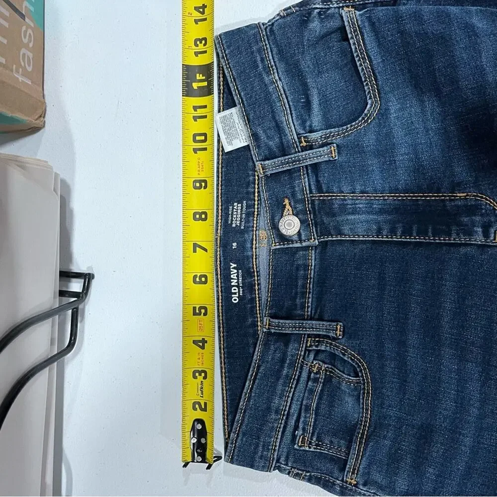 Old Navy High-Waisted Built-In Tough Rockstar Super Skinny Jeggings for Girls 16